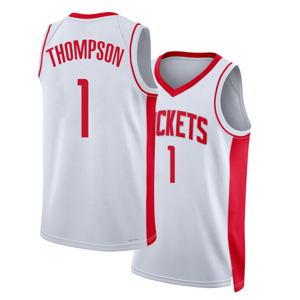 Houston #1 Thompson Player Basketball Sleeveless White Jersey Amen For Adult Youth