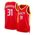 Houston #31 Bogdanovic Player Basketball Sleeveless Red Jersey Bogdan For Adult Youth