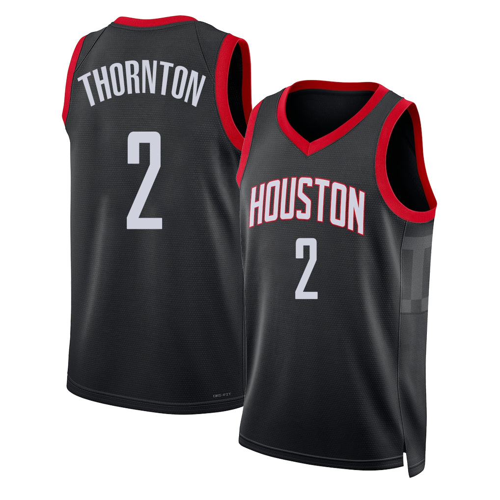 Houston #2 Thornton Player Basketball Sleeveless Black Jersey Bruce For Adult Youth