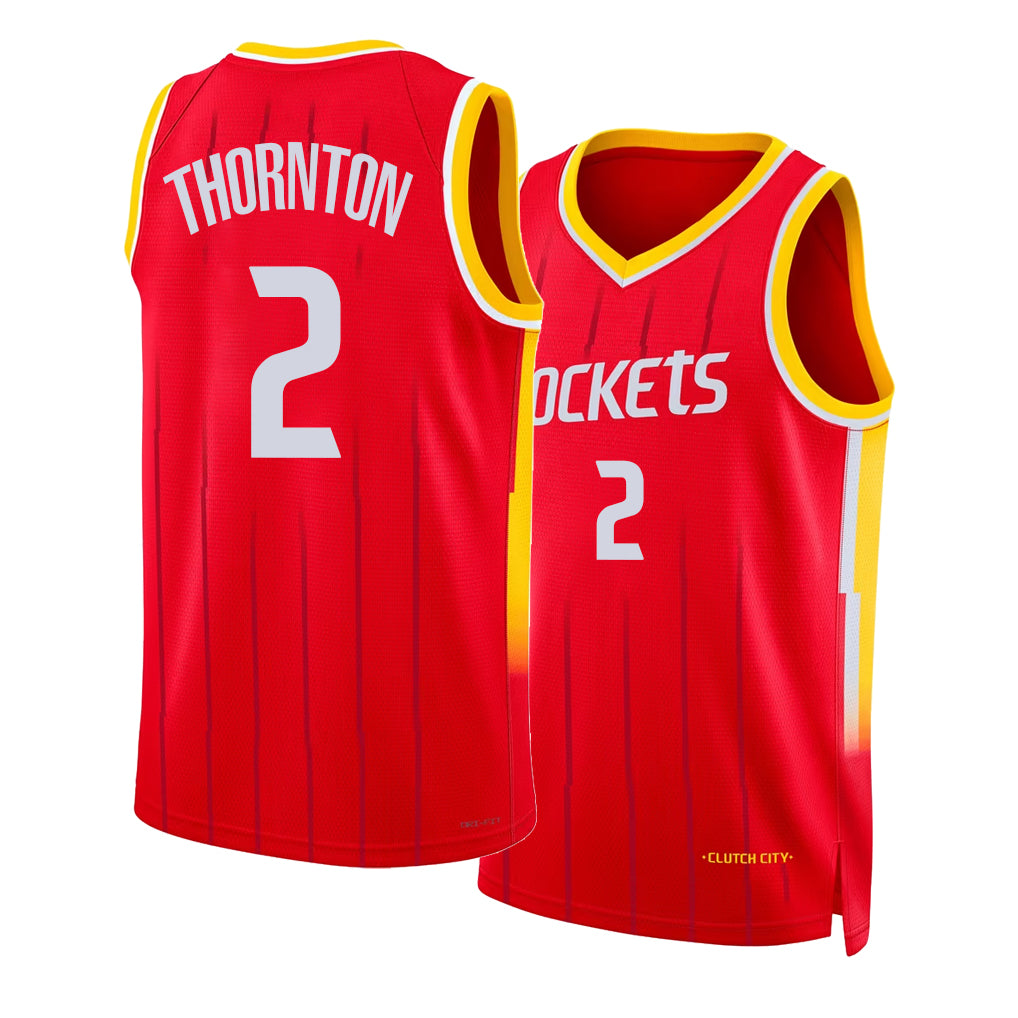 Houston #2 Thornton Player Basketball Sleeveless Red Jersey Bruce For Adult Youth