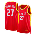 Houston #27 Crawford Player Basketball Sleeveless Red Jersey Isaiah For Adult Youth