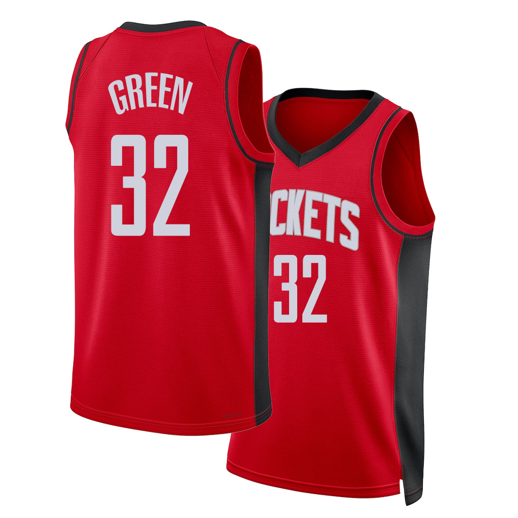 Houston #32 Green Player Basketball Sleeveless Red Jersey Jeff For Adult Youth