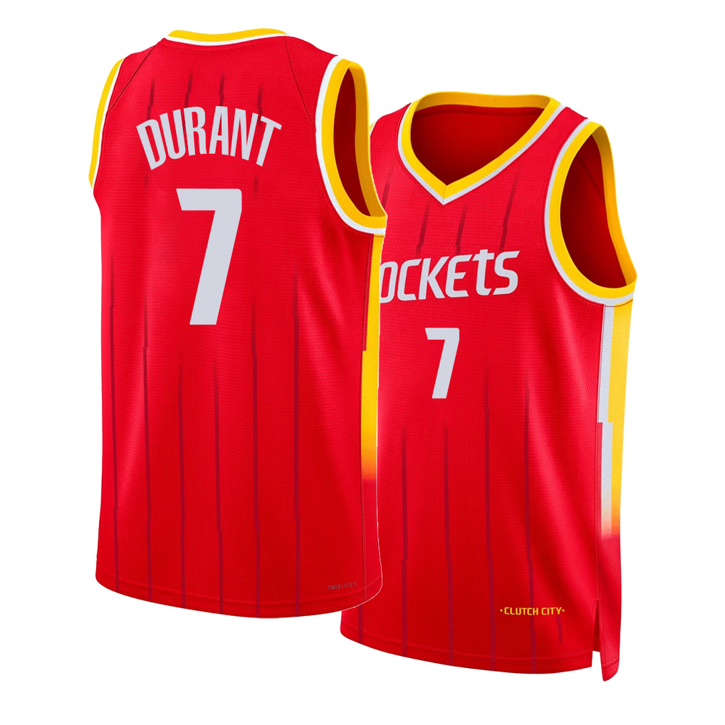 Houston #7 Durant Player Basketball Sleeveless Red Jersey Kevin For Adult Youth