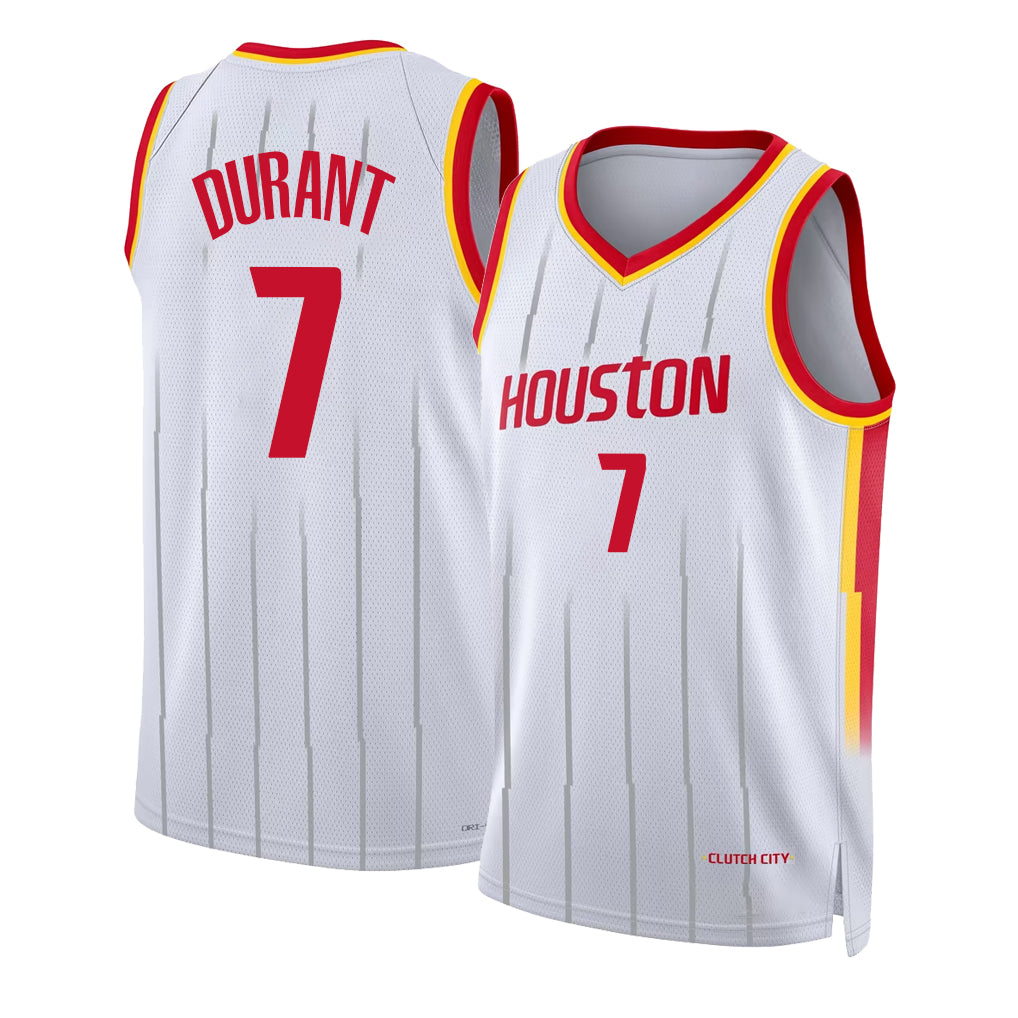 Houston #7 Durant Player Basketball Sleeveless White Jersey Kevin For Adult Youth