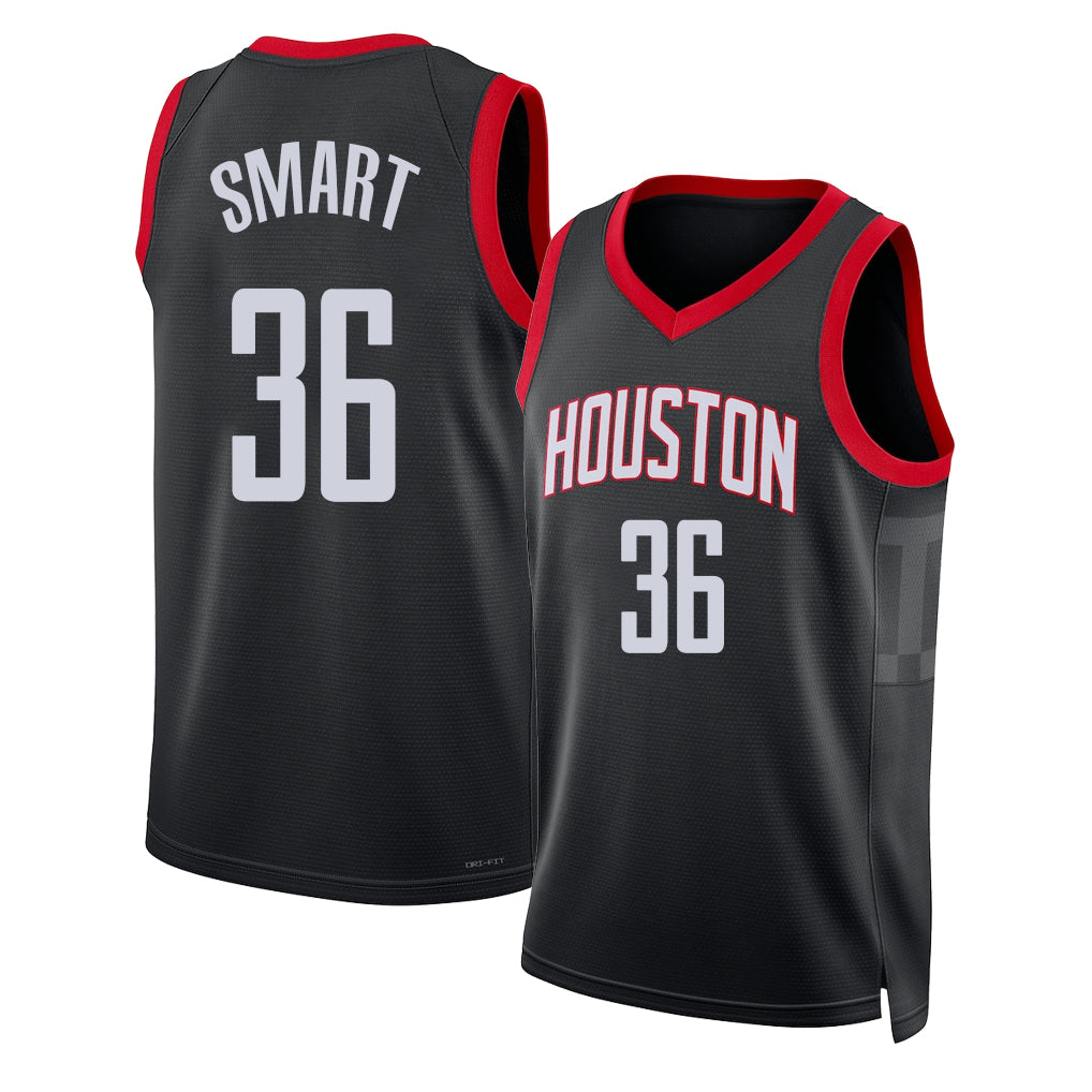 Houston #36 Smart Player Basketball Sleeveless Black Jersey Marcus For Adult Youth