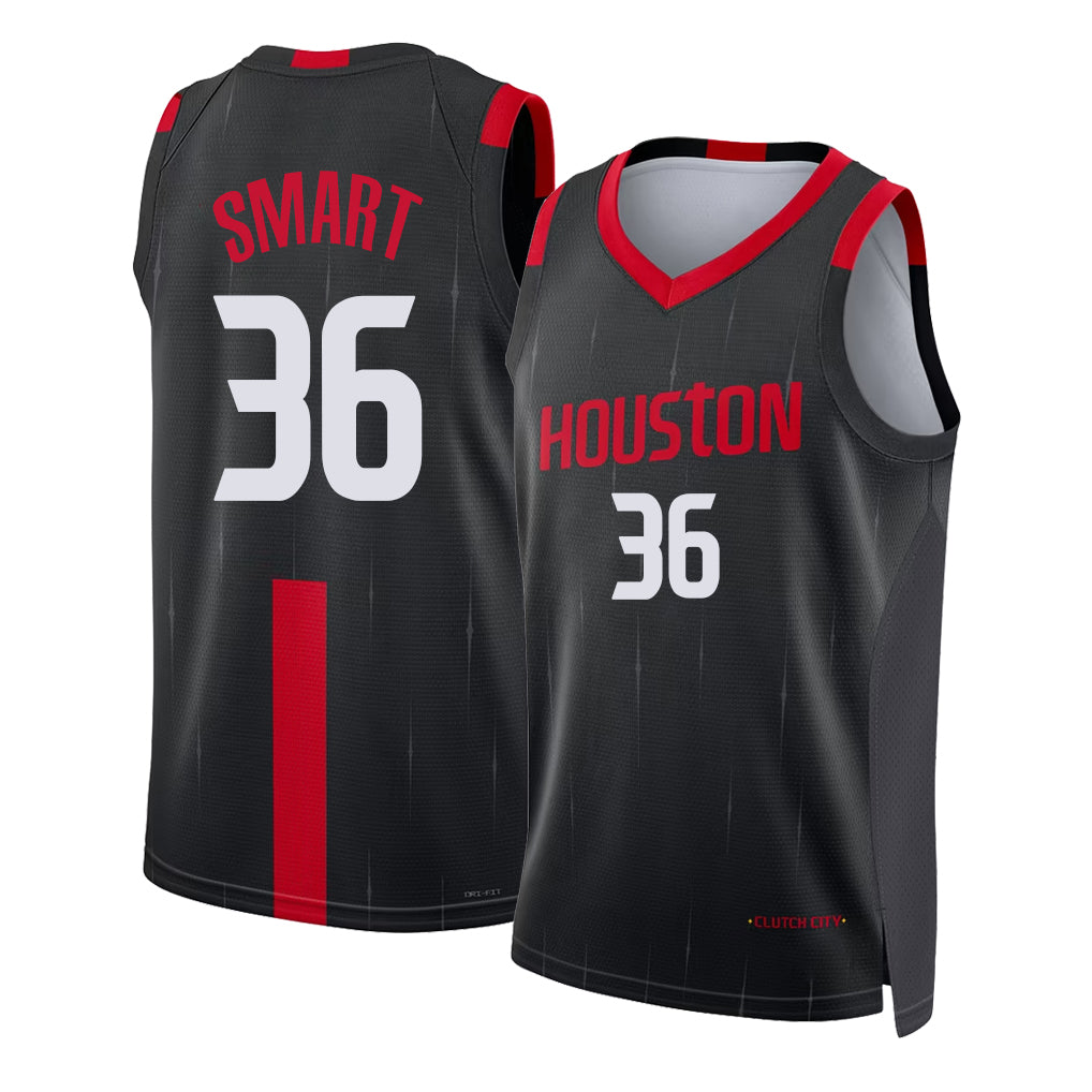 Houston #36 Smart Player Basketball Sleeveless Black Jersey Marcus For Adult Youth