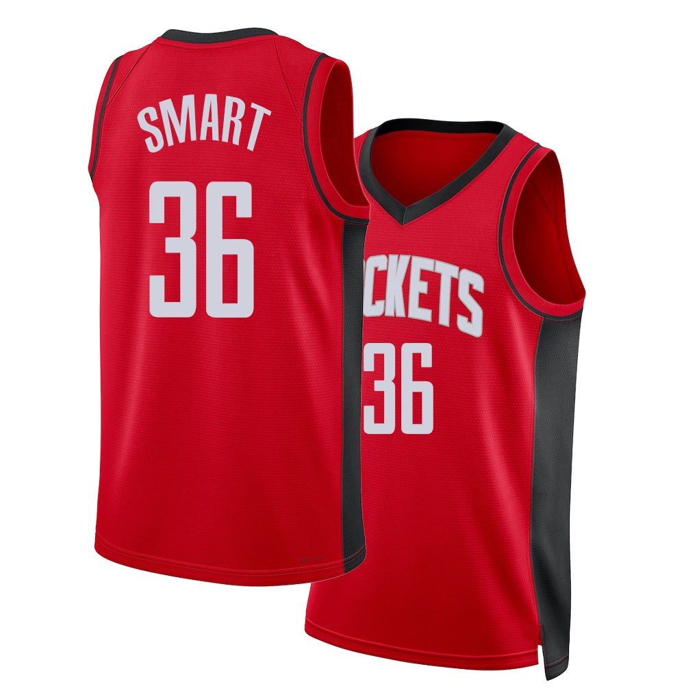 Houston #36 Smart Player Basketball Sleeveless Red Jersey Marcus For Adult Youth