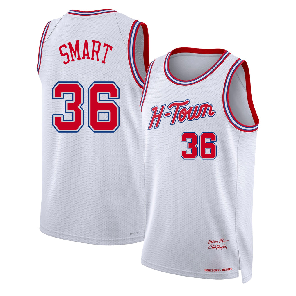 Houston #36 Smart Player Basketball Sleeveless White Jersey Marcus For Adult Youth