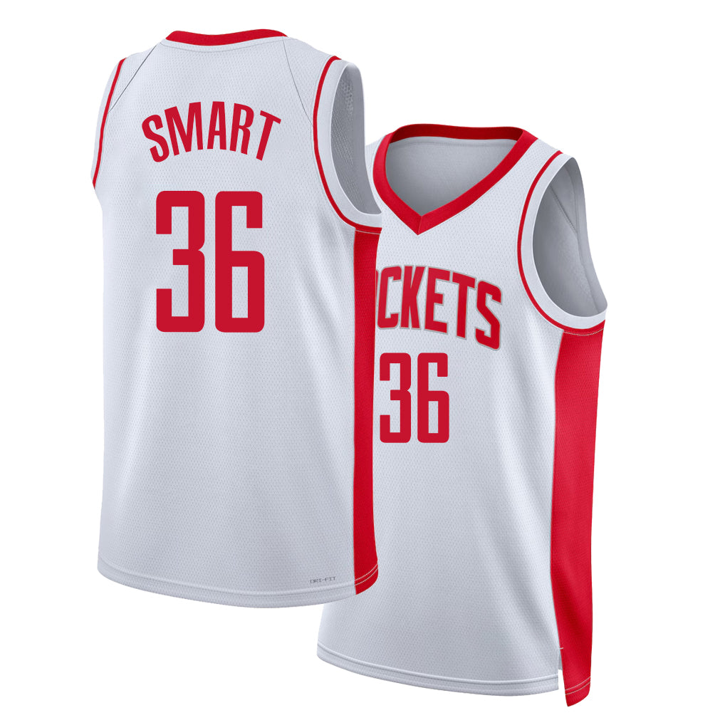 Houston #36 Smart Player Basketball Sleeveless White Jersey Marcus For Adult Youth