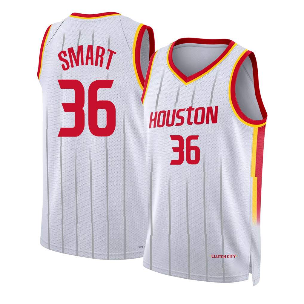 Houston #36 Smart Player Basketball Sleeveless White Jersey Marcus For Adult Youth