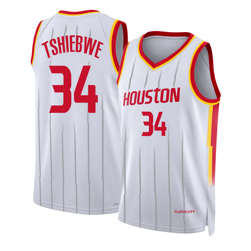 Houston #34 Tshiebwe Player Basketball Sleeveless White Jersey Oscar For Adult Youth
