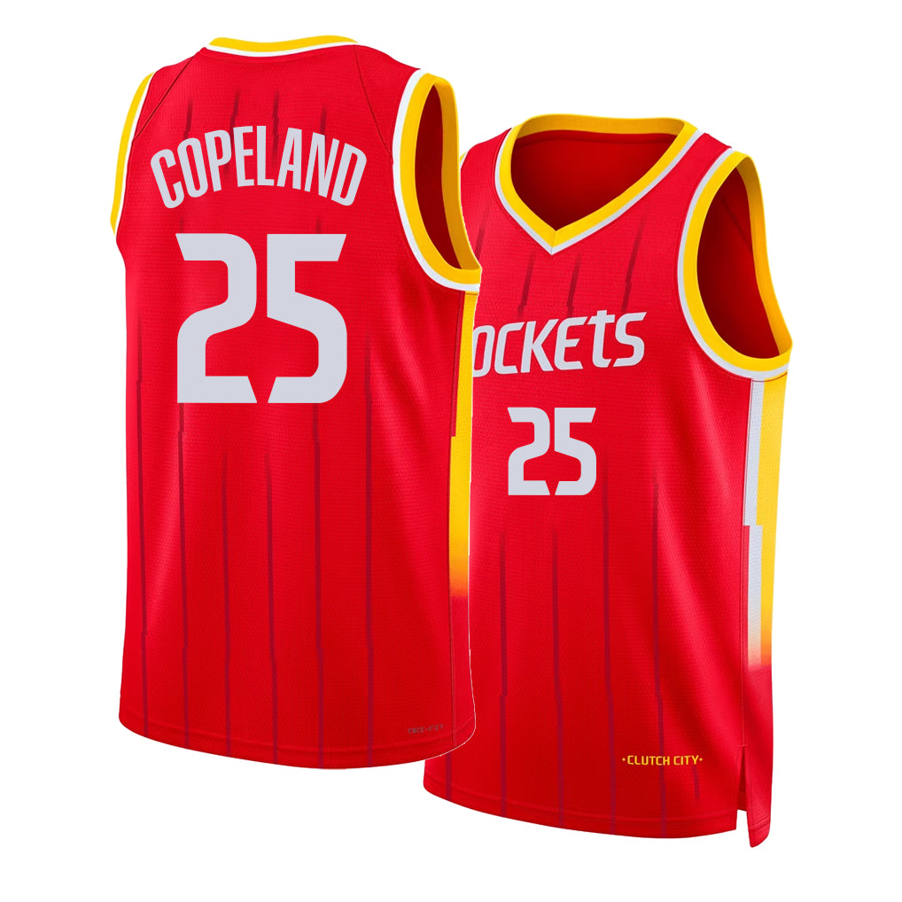 Houston #25 Copeland Player Basketball Sleeveless Red Jersey Quadir For Adult Youth