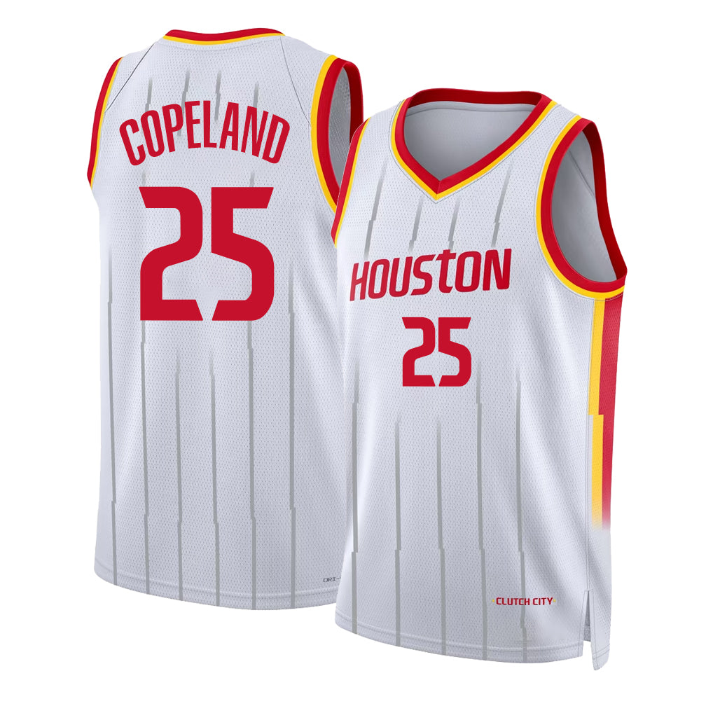 Houston #25 Copeland Player Basketball Sleeveless White Jersey Quadir For Adult Youth