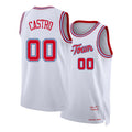 Houston #00 Castro Player Basketball Sleeveless White Jersey Rafael For Adult Youth