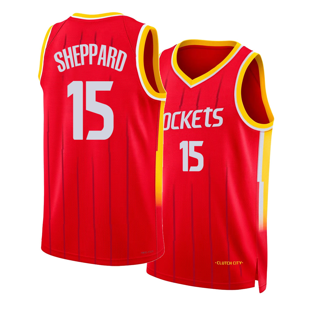 Houston #15 Sheppard Player Basketball Sleeveless Red Jersey Reed For Adult Youth