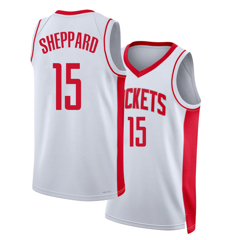 Houston #15 Sheppard Player Basketball Sleeveless White Jersey Reed For Adult Youth