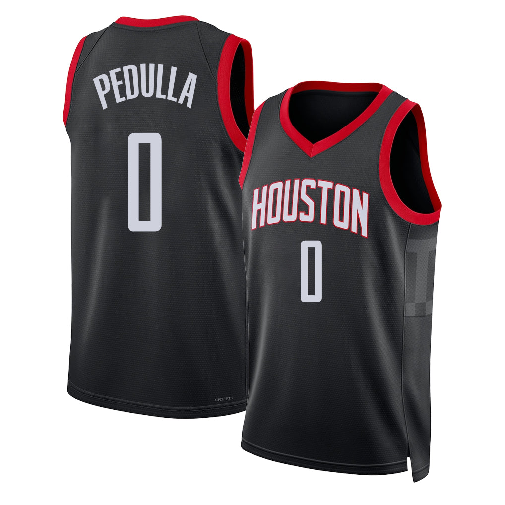 Houston #0 Pedulla Player Basketball Sleeveless Black Jersey Sean For Adult Youth