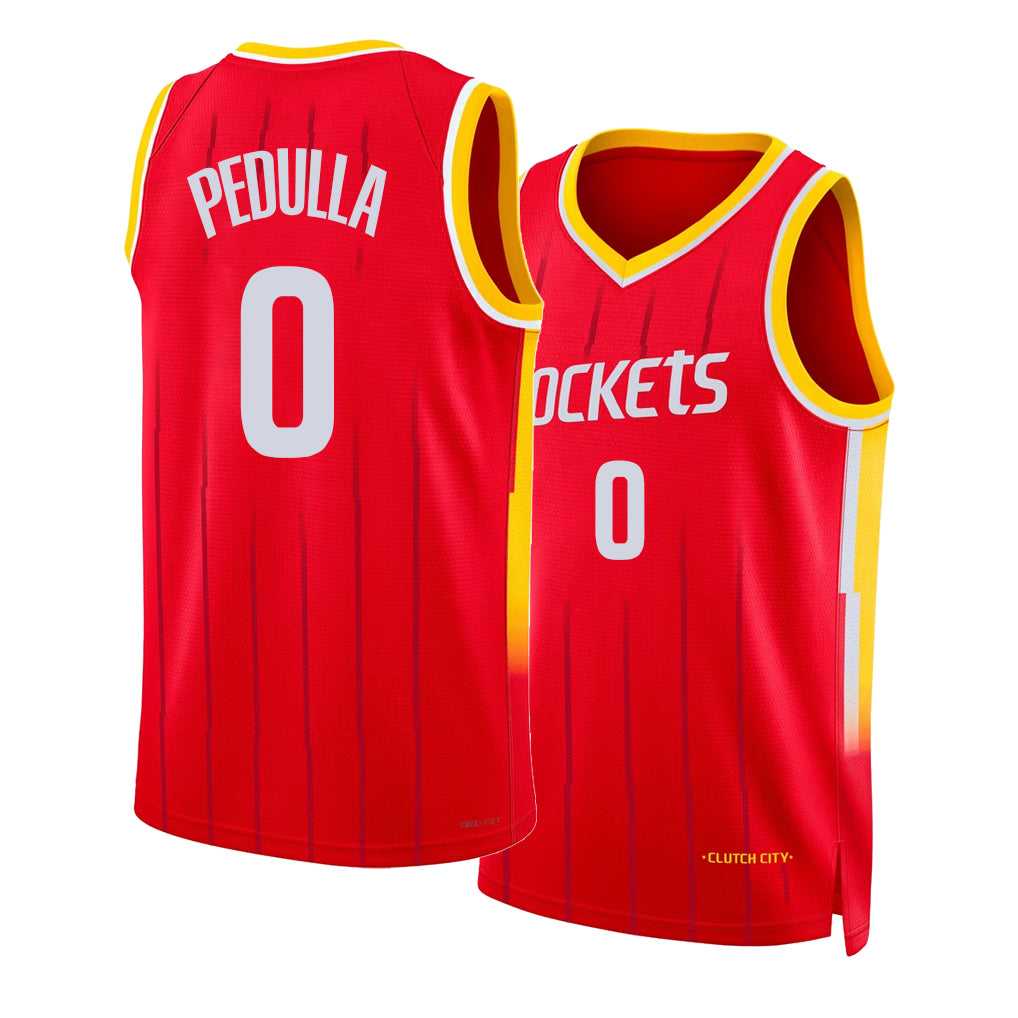 Houston #0 Pedulla Player Basketball Sleeveless Red Jersey Sean For Adult Youth