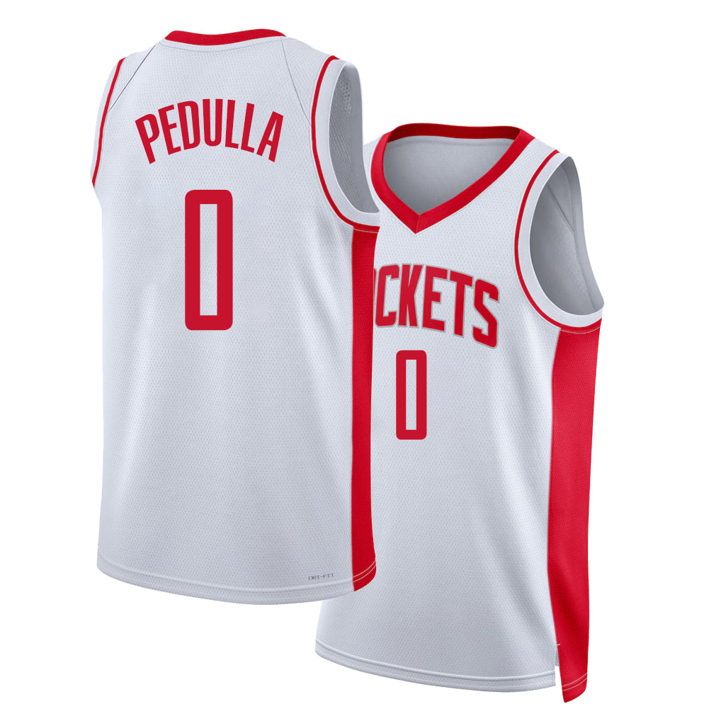 Houston #0 Pedulla Player Basketball Sleeveless White Jersey Sean For Adult Youth