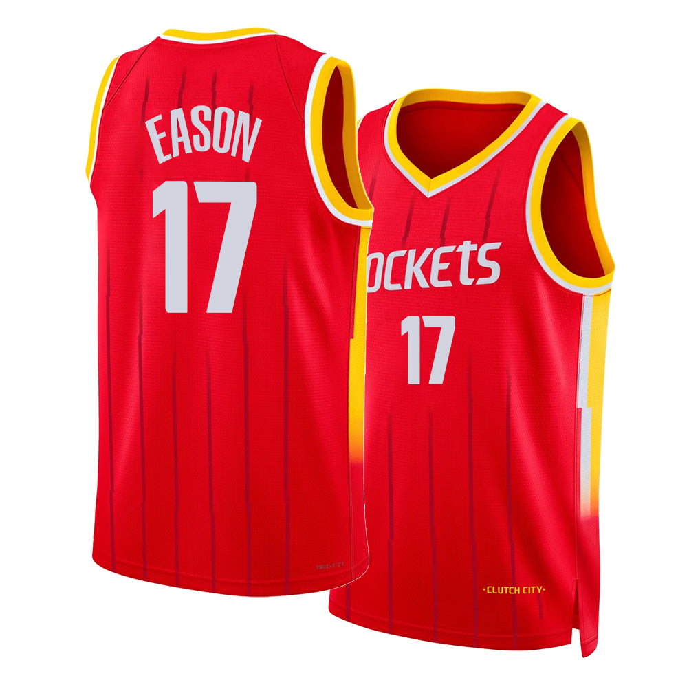 Houston #17 Eason Player Basketball Sleeveless Red Jersey Tari For Adult Youth