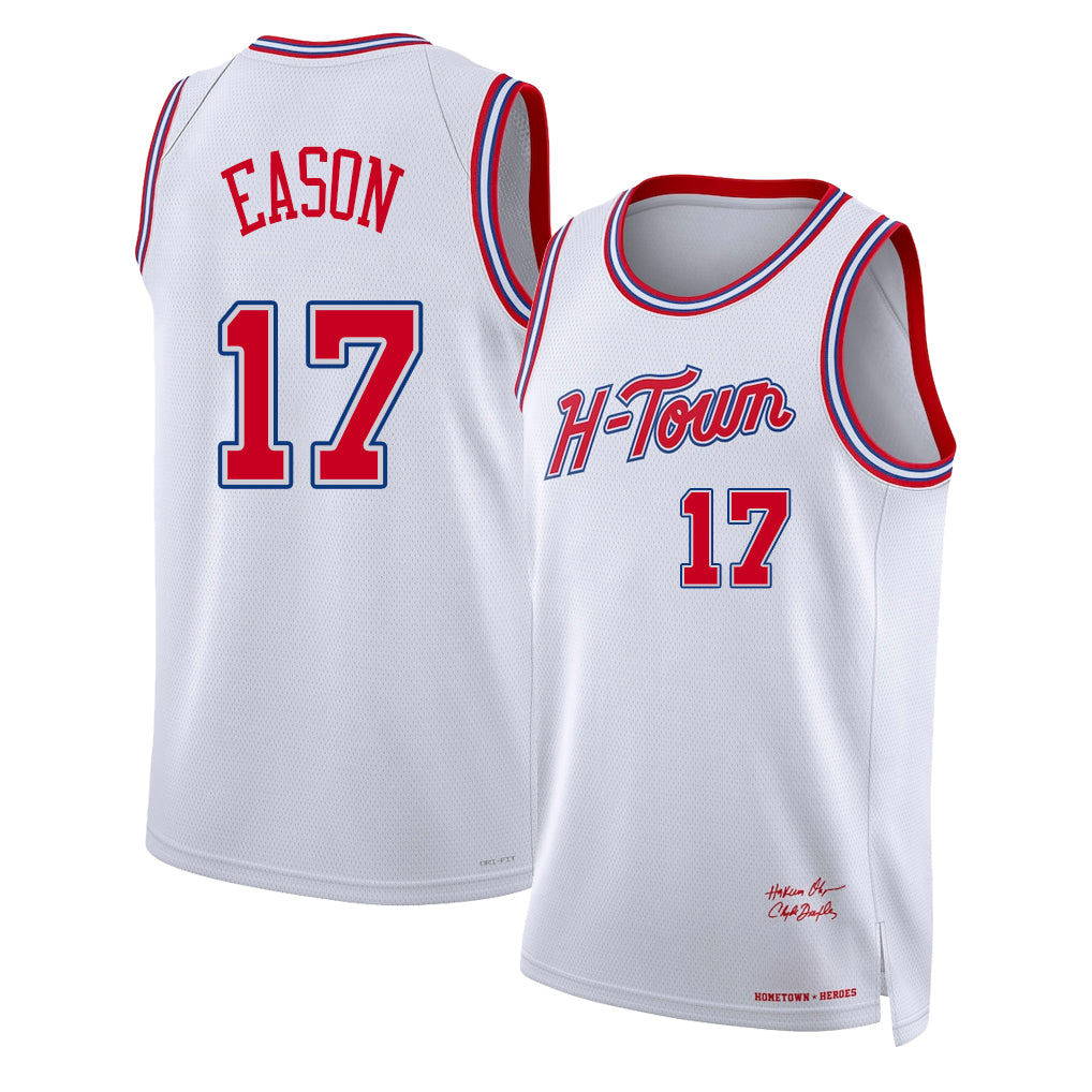Houston #17 Eason Player Basketball Sleeveless White Jersey Tari For Adult Youth