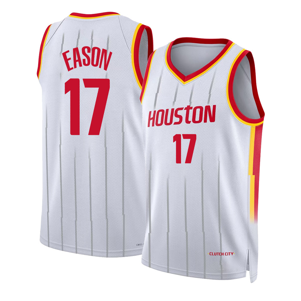Houston #17 Eason Player Basketball Sleeveless White Jersey Tari For Adult Youth