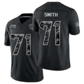 Houston #71 Smith Player Football V Neck Short Sleeve Black Jersey Braden For Men Youth Women Gift