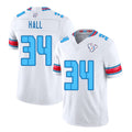 Houston #34 Hall Player Football V Neck Short Sleeve White Jersey Bryce For Men Youth Women Gift
