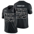 Houston #55 Hunter Player Football V Neck Short Sleeve Black Jersey Danielle For Men Youth Women Gift