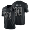 Houston #10 Mills Player Football V Neck Short Sleeve Black Jersey Davis For Men Youth Women Gift
