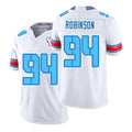 Houston #94 Robinson Player Football V Neck Short Sleeve White Jersey Dominique For Men Youth Women Gift