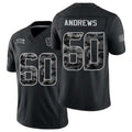 Houston #60 Andrews Player Football V Neck Short Sleeve Black Jersey Jake For Men Youth Women Gift