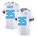 Houston #35 Hansen Player Football V Neck Short Sleeve White Jersey Jake For Men Youth Women Gift