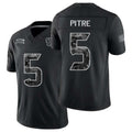 Houston #5 Pitre Player Football V Neck Short Sleeve Black Jersey Jalen For Men Youth Women Gift