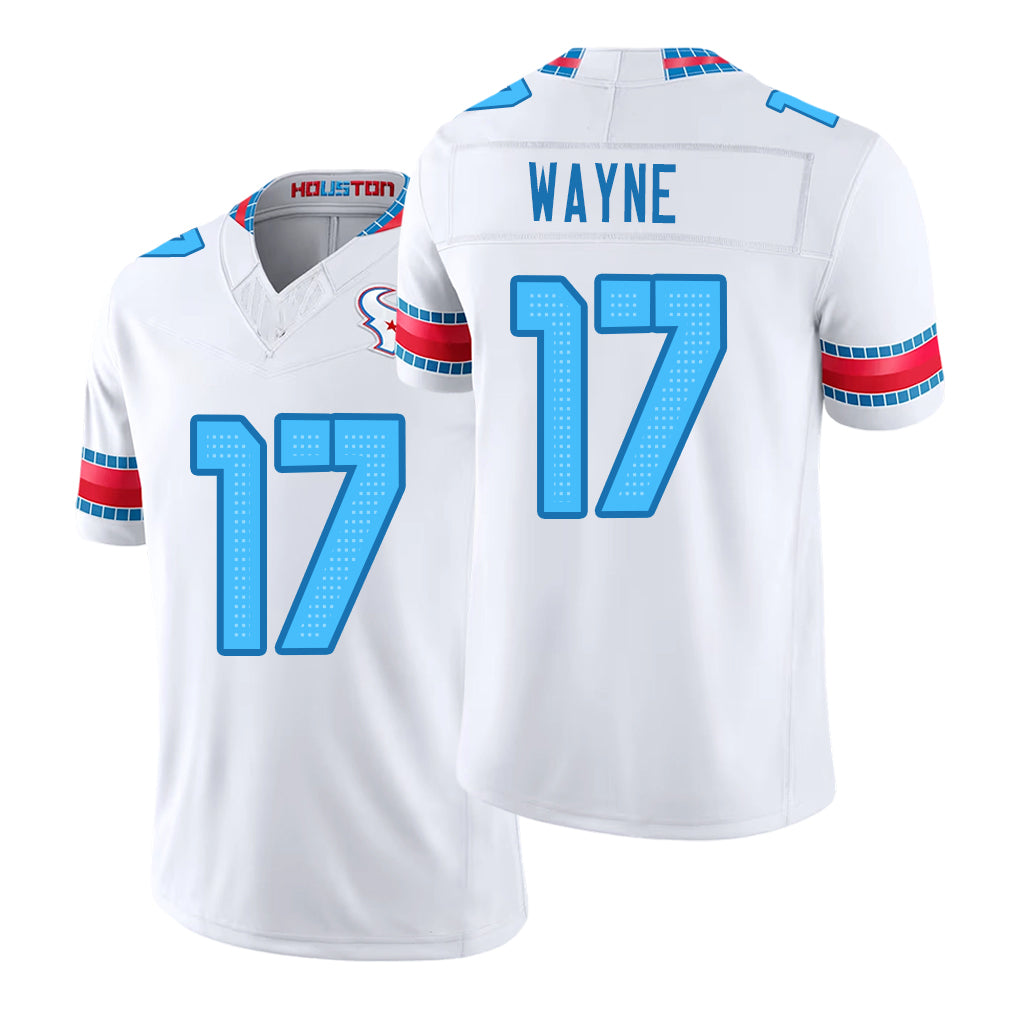 Houston #17 Wayne Wayne Player Football V Neck Short Sleeve White Jersey Jared For Men Youth Women Gift