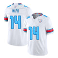 Houston #14 Mapu Player Football V Neck Short Sleeve White Jersey Marte For Men Youth Women Gift