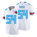 Houston #54 Harsh Player Football V Neck Short Sleeve White Jersey Sabastian For Men Youth Women Gift
