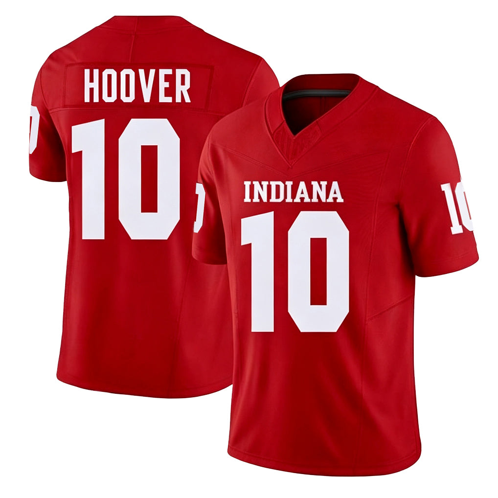 Indiana #10 Hoover Player College Football V Neck Short Sleeve Red Jersey Josh For Men Youth Women