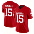 Indiana #15 Mendoza Player College Football V Neck Short Sleeve Red Jersey Fernando For Men Youth Women