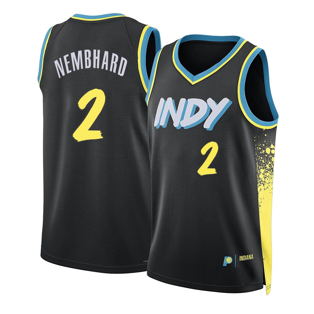 Indiana #2 Nembhard Player Basketball Sleeveless Black Jersey Andrew For Adult Youth
