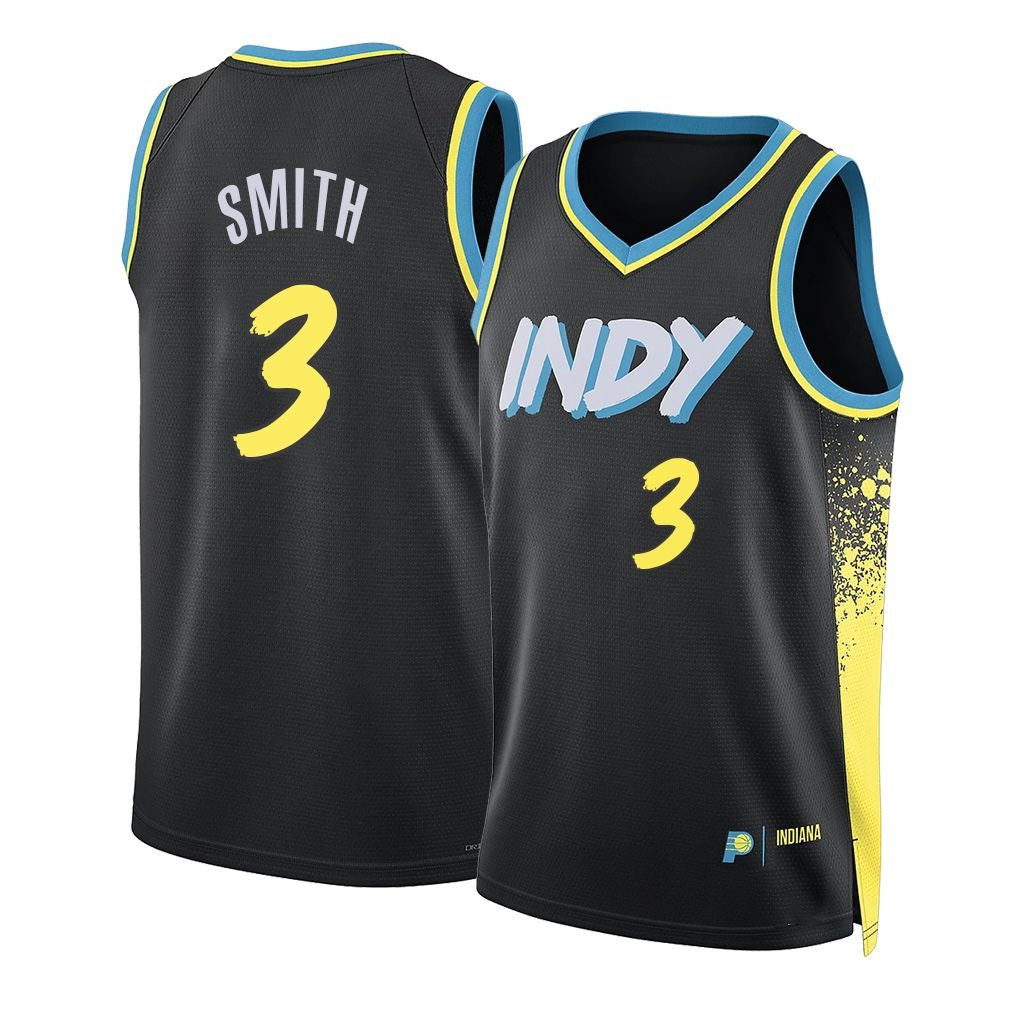 Indiana #3 Smith Player Basketball Sleeveless Black Jersey Braden For Adult Youth