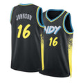 Indiana #16 Johnson Player Basketball Sleeveless Black Jersey James For Adult Youth