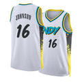 Indiana #16 Johnson Player Basketball Sleeveless White Jersey James For Adult Youth