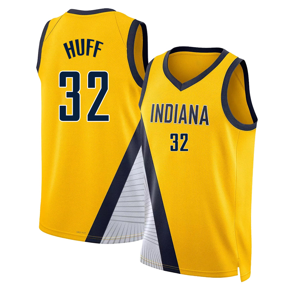 Indiana #32 Huff Player Basketball Sleeveless Gold Jersey Jay For Adult Youth