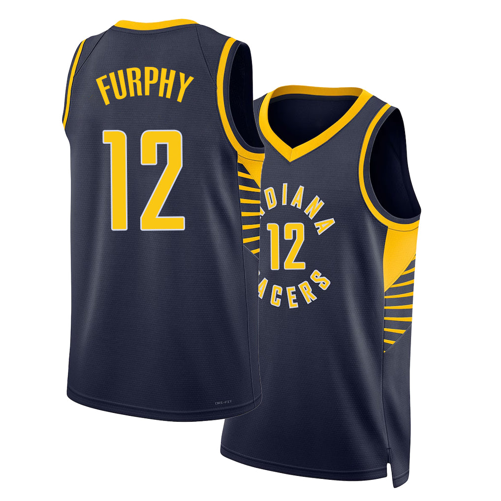 Indiana #12 Furphy Player Basketball Sleeveless Black Jersey Johnny For Adult Youth