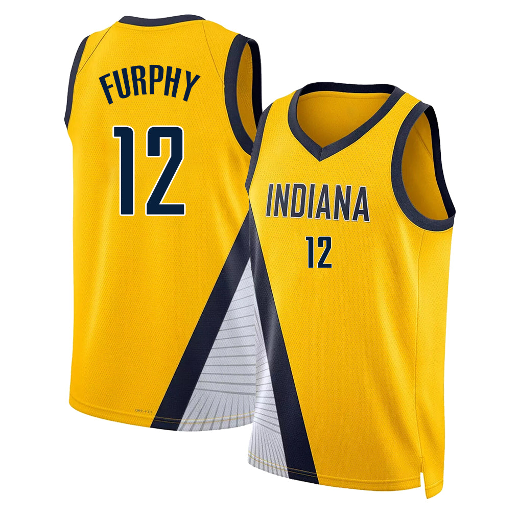 Indiana #12 Furphy Player Basketball Sleeveless Gold Jersey Johnny For Adult Youth
