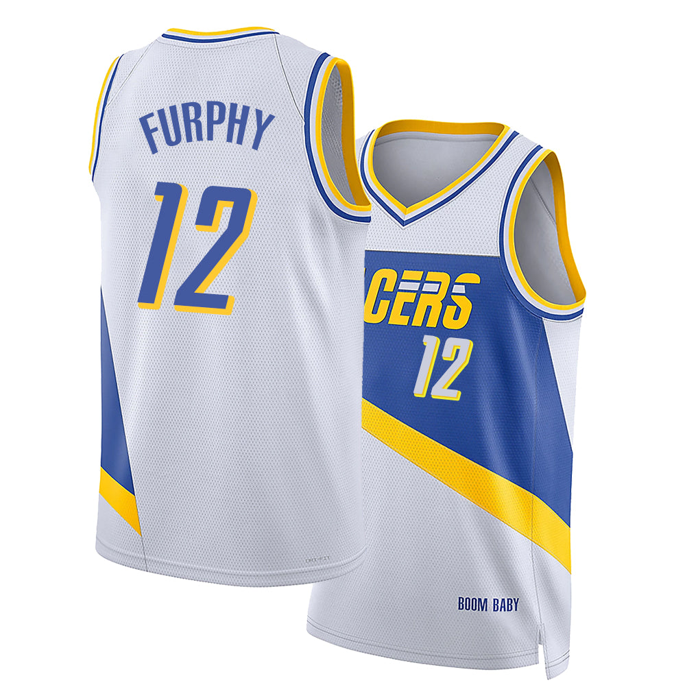 Indiana #12 Furphy Player Basketball Sleeveless White Jersey Johnny For Adult Youth