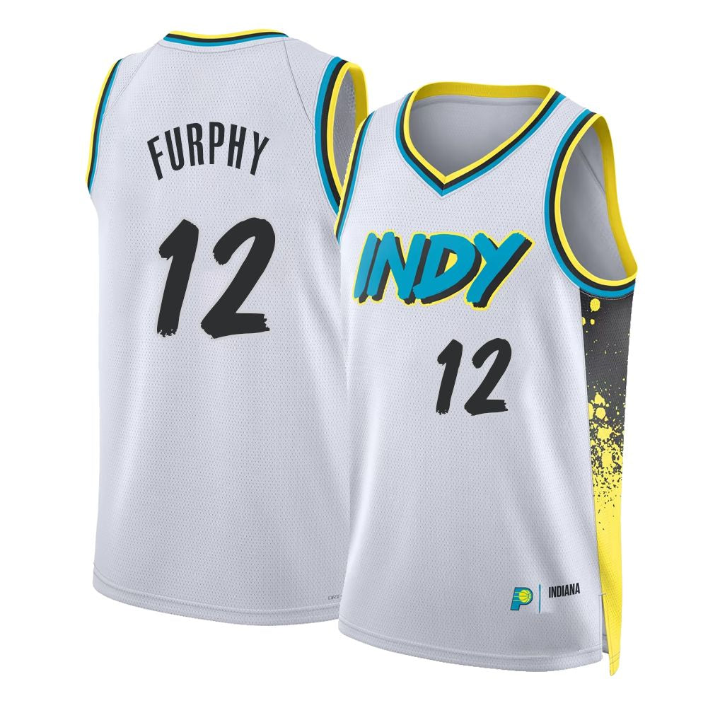 Indiana #12 Furphy Player Basketball Sleeveless White Jersey Johnny For Adult Youth
