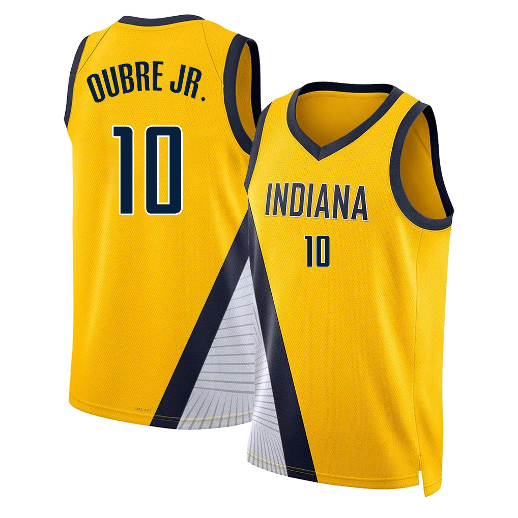 Indiana #10 Oubre Jr. Player Basketball Sleeveless Gold Jersey Kelly For Adult Youth