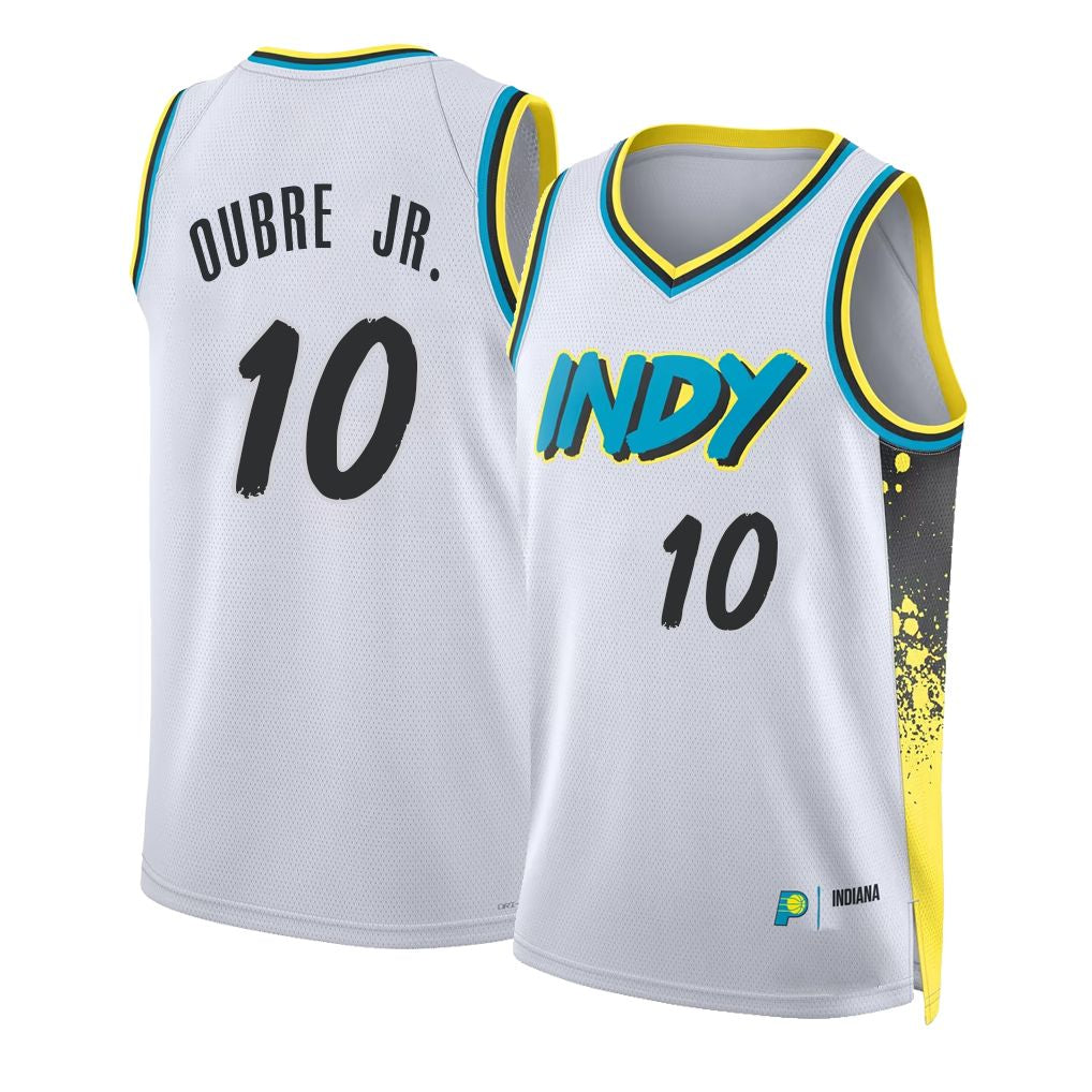 Indiana #10 Oubre Jr. Player Basketball Sleeveless White Jersey Kelly For Adult Youth